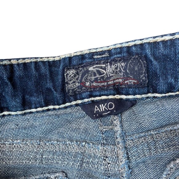 Silver Jeans Aiko Bootcut Women's 26x39 Dark Wash Blue Stretch Denim Low Rise - Picture 6 of 8